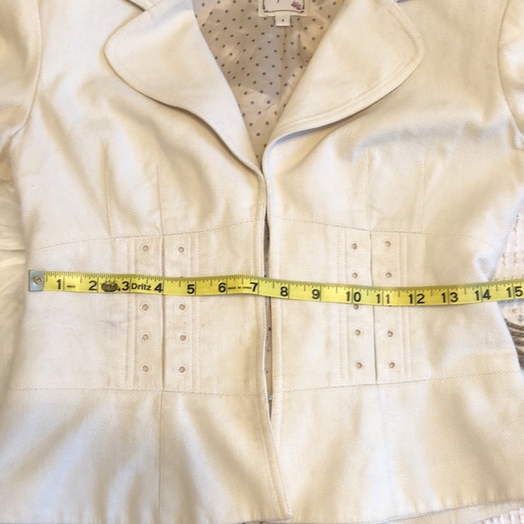 Nanette Lepore Piqué Cotton Blazer in Cream - Picture 10 of 10